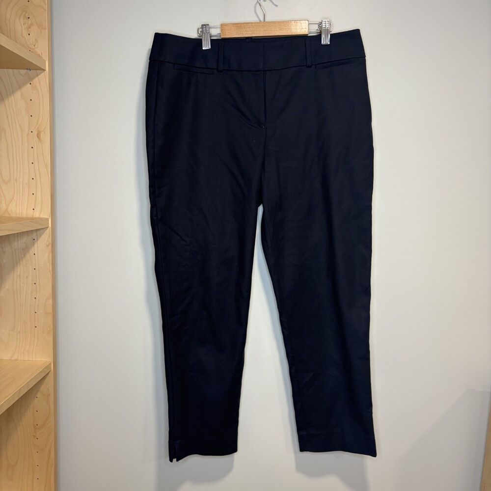 LOFT Julie Riviera Pants Size 10 Navy Blue Ankle Career Office Stretch